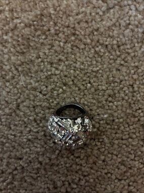 Kate Spade Brilliant Statements Mixed Baguette Crystal Cluster Ring Silver